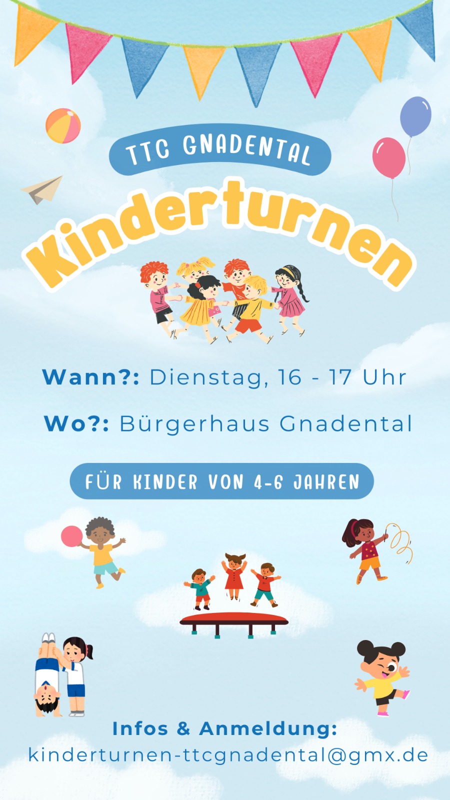 Du betrachtest gerade Einladung zum Kinderturnen