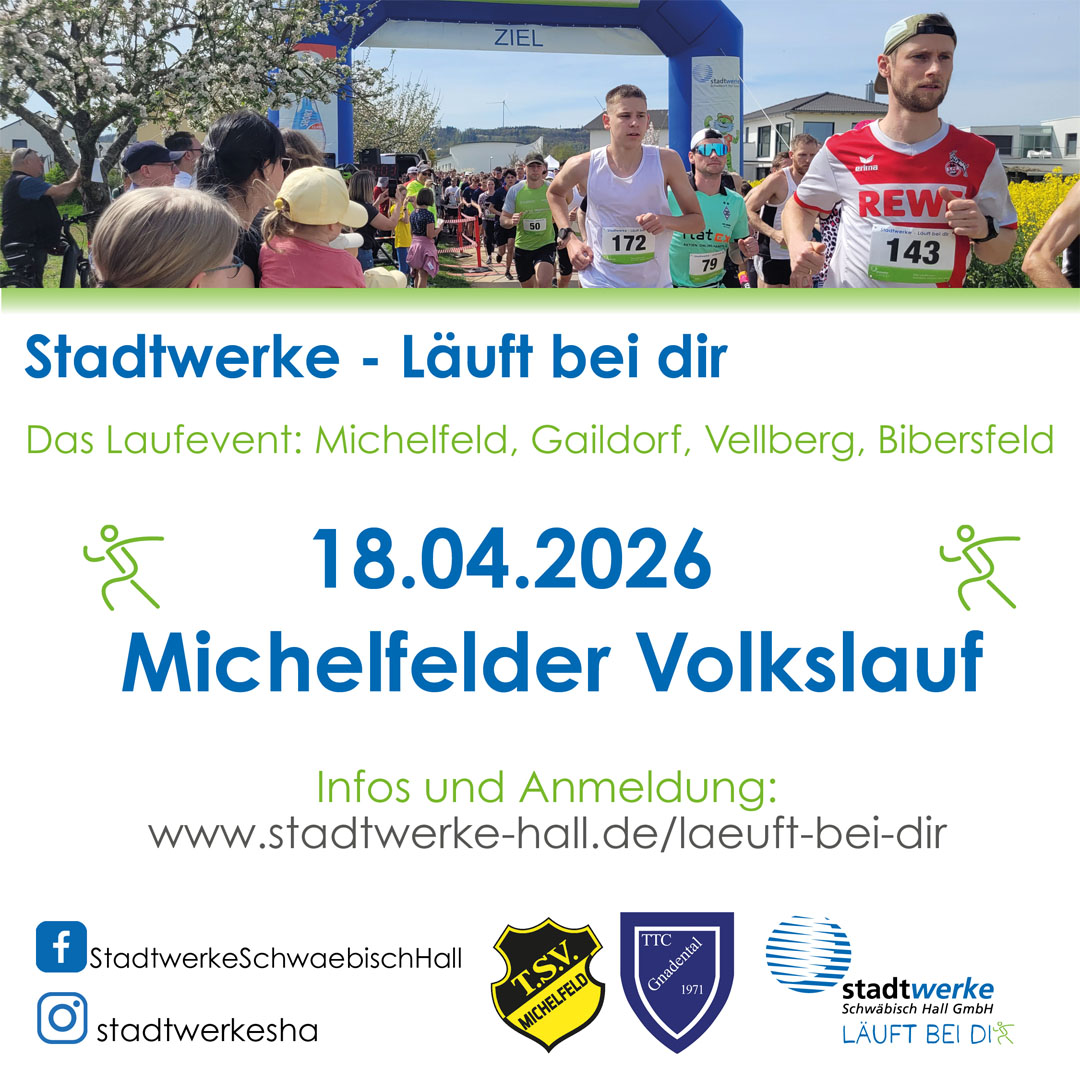 Mehr über den Artikel erfahren Michelfelder Volkslauf am 18. April