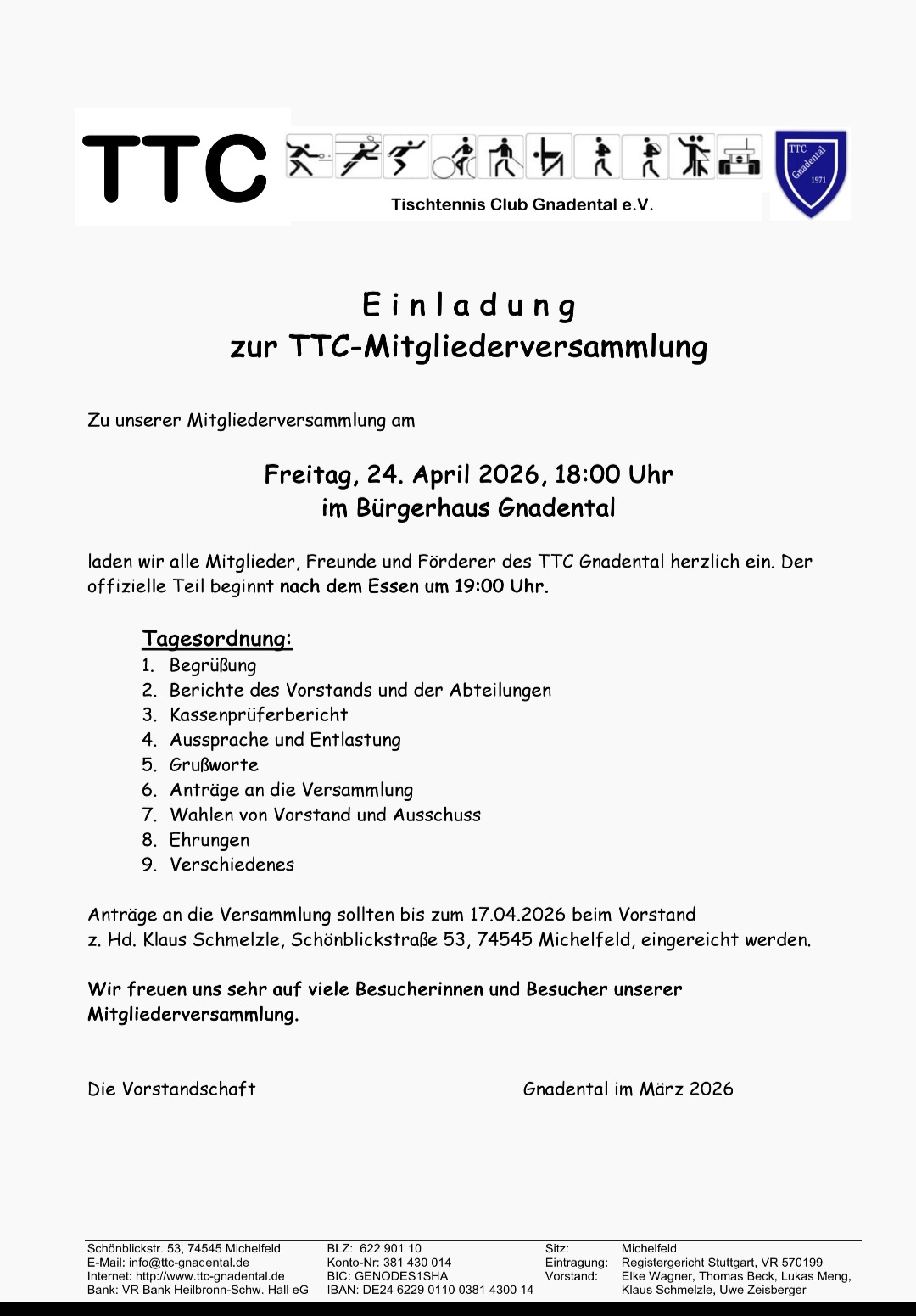 Du betrachtest gerade Einladung zur Mitgliederversammlung am 24. April 2026